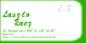 laszlo racz business card